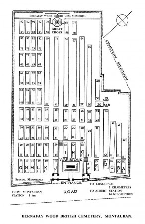 CWGC Cemetery Plan: BERNAFAY WOOD BRITISH CEMETERY, MONTAUBAN