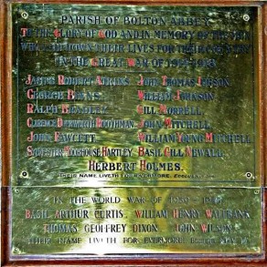 (1) Priory Church of St Mary & St Cuthbert: engraved brass memorial plaque