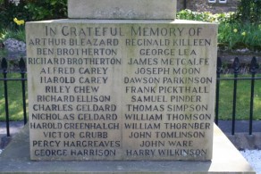 (1) War Memorial: detail, inscription & Roll of Honour