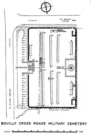 CWGC Cemetery Plan: BOUILLY CROSS ROADS MILITARY CEMETERY