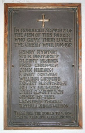 (2) St Mary's Church: bronze memorial plaque