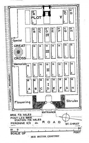 CWGC Cemetery Plan: BRIE BRITISH CEMETERY