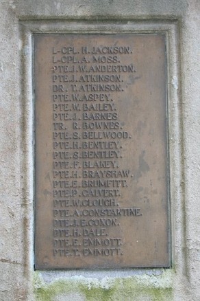 (1) War Memorial: detail, panel no 2