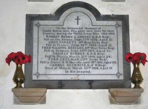 (1) St Oswald's Church: marble tablet