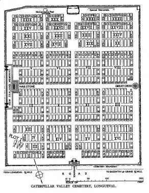 CWGC Cemetery Plan: CATERPILLAR VALLEY CEMETERY, LONGUEVAL