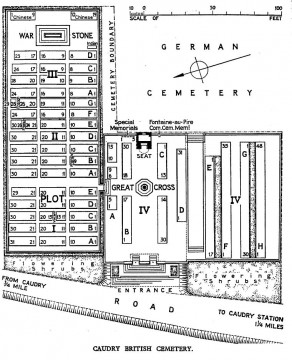 CWGC Cemetery Plan: CAUDRY BRITISH CEMETERY