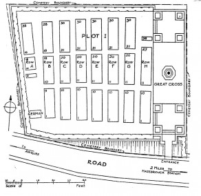 CWGC Cemetery Plan: CINQ RUES BRITISH CEMETERY, HAZEBROUCK