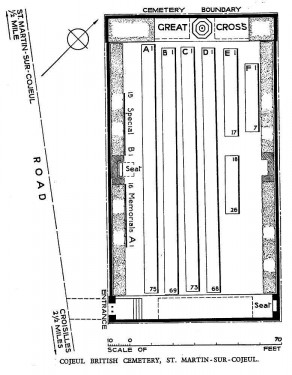 CWGC Cemetery Plan: COJEUL BRITISH CEMETERY, ST. MARTIN-SUR-COJEUL