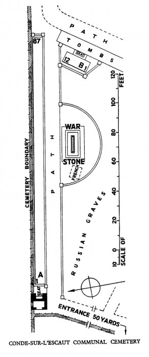 CWGC Cemetery Plan: CONDE-SUR-L’ESCAUT COMMUNAL CEMETERY