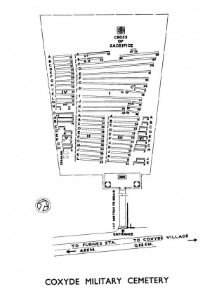 CWGC Cemetery Plan: COXYDE MILITARY CEMETERY