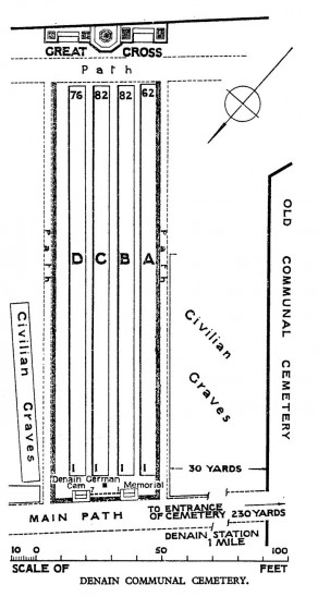 CWGC Cemetery Plan: DENAIN COMMUNAL CEMETERY