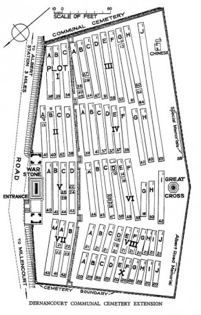 CWGC Cemetery Plan: DERNANCOURT COMMUNAL CEMETERY EXTENSION