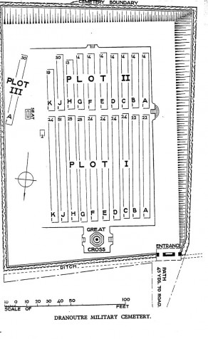 CWGC Cemetery Plan: DRANOUTRE MILITARY CEMETERY