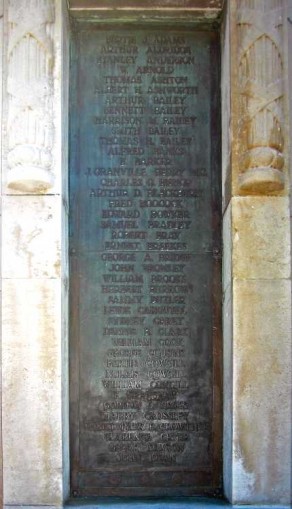 (1a) War Memorial: detail, panel no 1