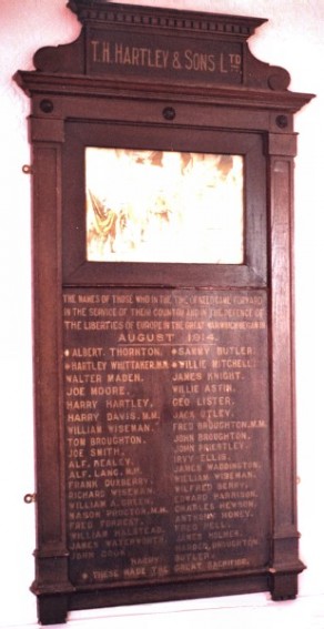 (4) T. H. Hartley & Sons Ltd: oak plaque