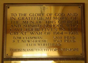 (3) Methodist Chapel: brass plaque