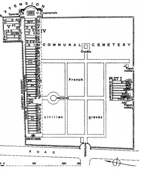 CWGC Cemetery Plan: ESTAIRES COMMUNAL CEMETERY AND EXTENSION