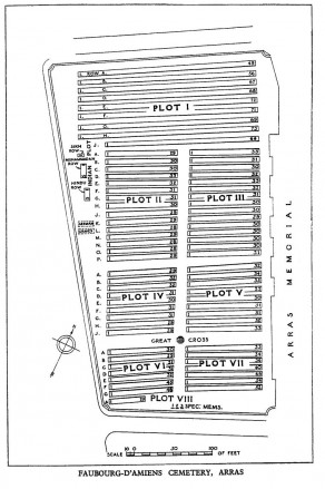 CWGC Cemetery Plan: FAUBOURG D’AMIENS CEMETERY, ARRAS