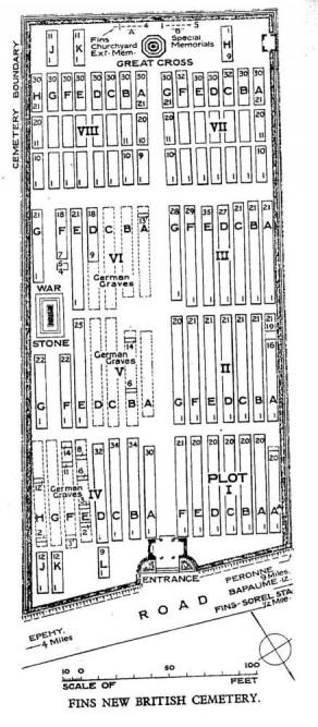 CWGC Cemetery Plan: FINS NEW BRITISH CEMETERY, SOREL-LE-GRAND
