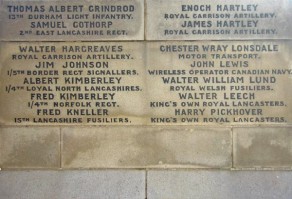 (1) War Memorial: detail, inscription no 2