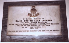 (2b) St Andrew's Church: marble tablet - private memorial (Mostyn Eden Cookson)