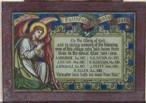 (1) Methodist Chapel: memorial tablet