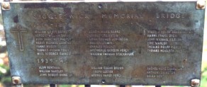 (2) Memorial Footbridge: brass plaque