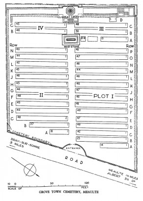 CWGC Cemetery Plan: GROVE TOWN CEMETERY, MEAULTE