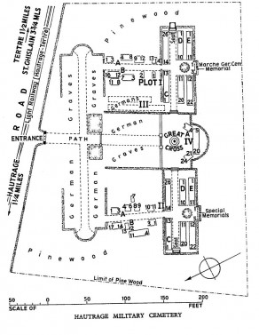 CWGC Cemetery Plan: HAUTRAGE MILITARY CEMETERY