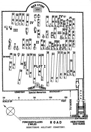 CWGC Cemetery Plan: HEBUTERNE MILITARY CEMETERY