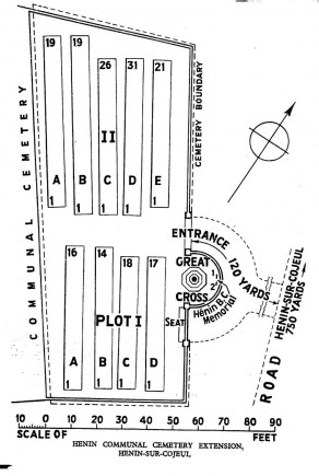 CWGC Cemetery Plan: HENIN COMMUNAL CEMETERY EXTENSION