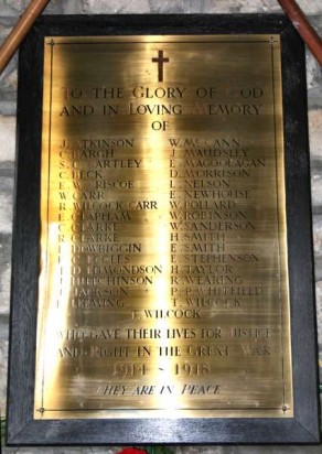 (2) St Margaret's Church: brass memorial plaque