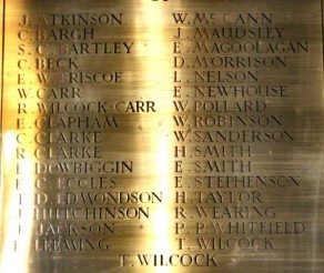 (2) St Margaret's Church: brass memorial plaque - detail