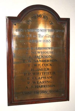 (3) Methodist Church: framed brass memorial plaque