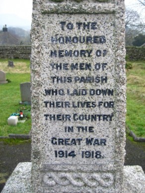 (1) War Memorial - detail of Dedication