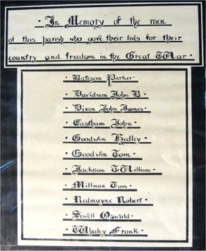 (2) St Oswald's Church: Roll of Honour