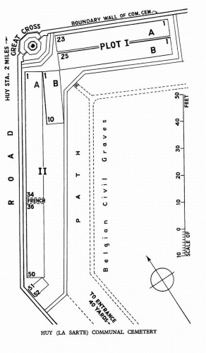 CWGC Cemetery Plan: HUY (LA SARTE) COMMUNAL CEMETERY