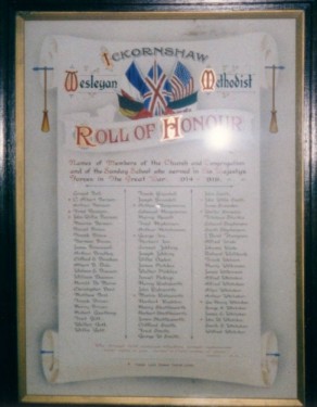 (1) Wesleyan Methodist Chapel: Roll Of Honour