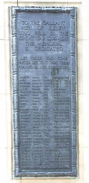 (1) War Memorial: detail, panel no 1