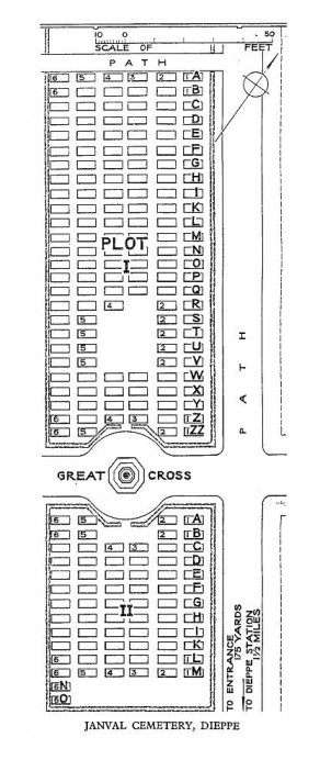 CWGC Cemetery Plan: JANVAL CEMETERY, DIEPPE