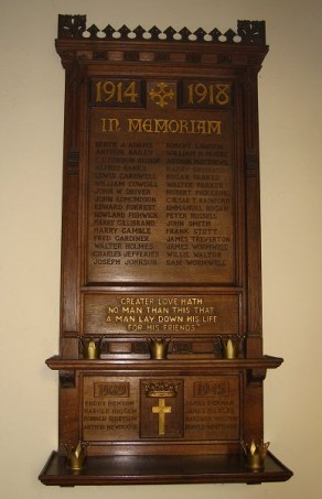 (1) St Mary's Church: wooden memorial plaque