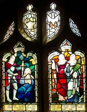 (2a) St Mary's Church: stained glass memorial window (John Cockerill)