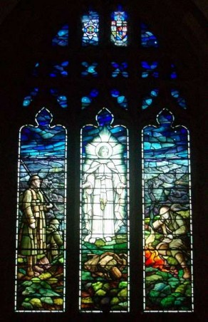 (2b) St Mary's Church: stained glass memorial window (Charles Godfrey Haggas Cutcliffe Hyne)