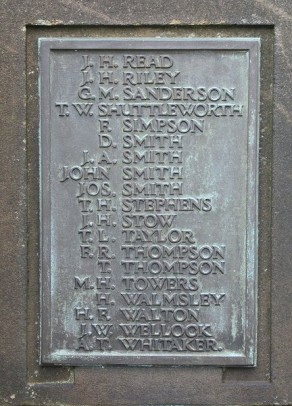 (1) War Memorial - panel no 4, Roll of Honour