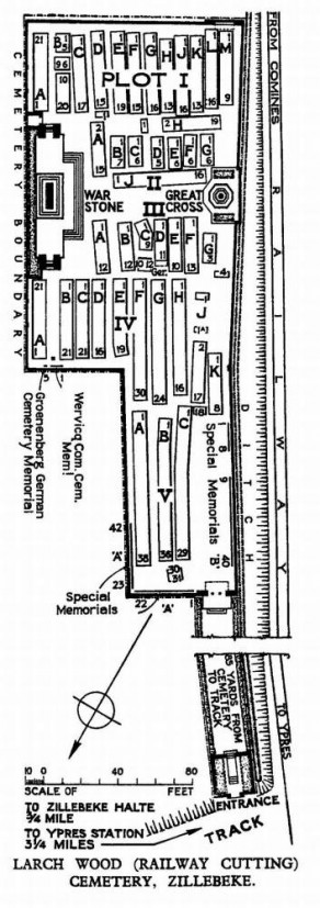 CWGC Cemetery Plan: LARCH WOOD (RAILWAY CUTTING) CEMETERY
