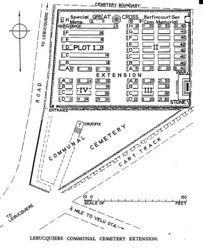 CWGC Cemetery Plan: LEBUCQUIERE COMMUNAL CEMETERY EXTENSION
