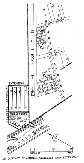 CWGC Cemetery Plan: LE QUESNOY COMMUNAL CEMETERY