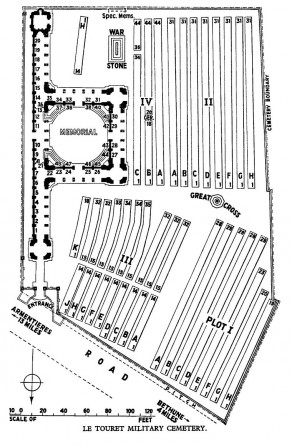 CWGC Cemetery Plan: LE TOURET MILITARY CEMETERY, RICHEBOURG-L’AVOUE