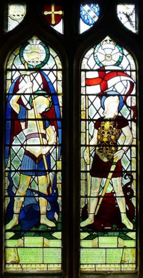 (2d) Christ Church: stained glass memorial window to the five nephews of William & Mary Elizabeth Spencer of Raygill (J. A. C. Spencer, B. S. Jennings, M. Mallalue, A. Wilson & N. Muller)