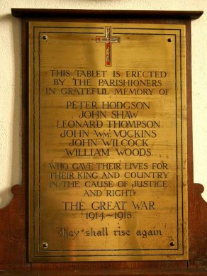 (1) St Peter's Church: brass memorial plaque